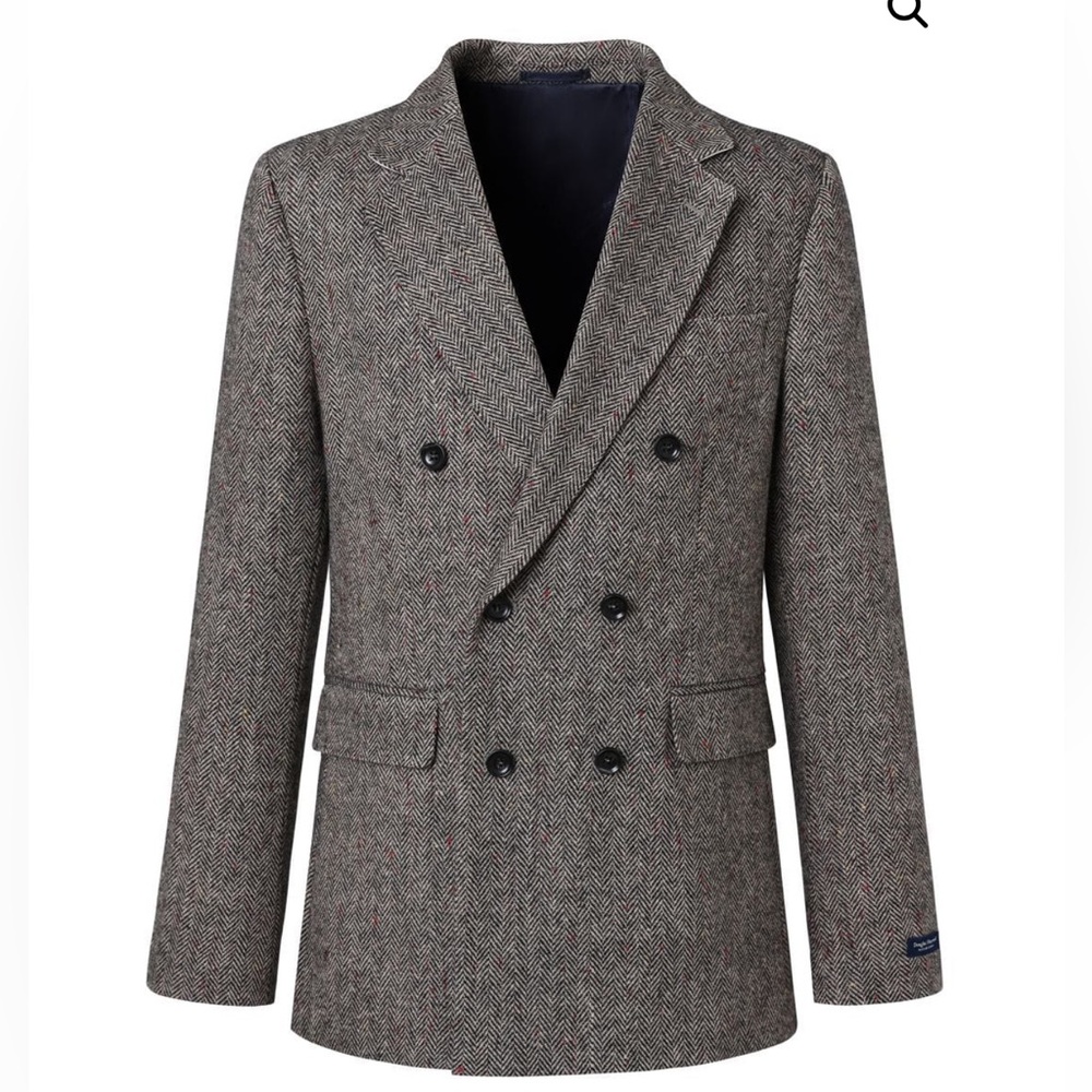 Hayward TWEED Gray/Brown Double-Breasted Blazer